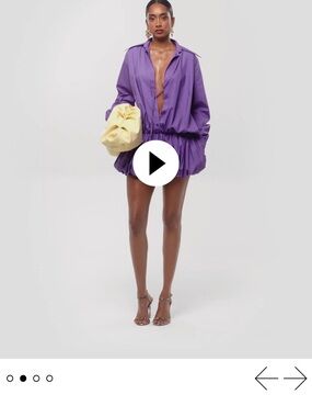 Hanifa Tia Purple Bubble Hem Shirt Dress